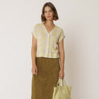 Short Sleeve Viscose Blouse wasabi INDI&COLD