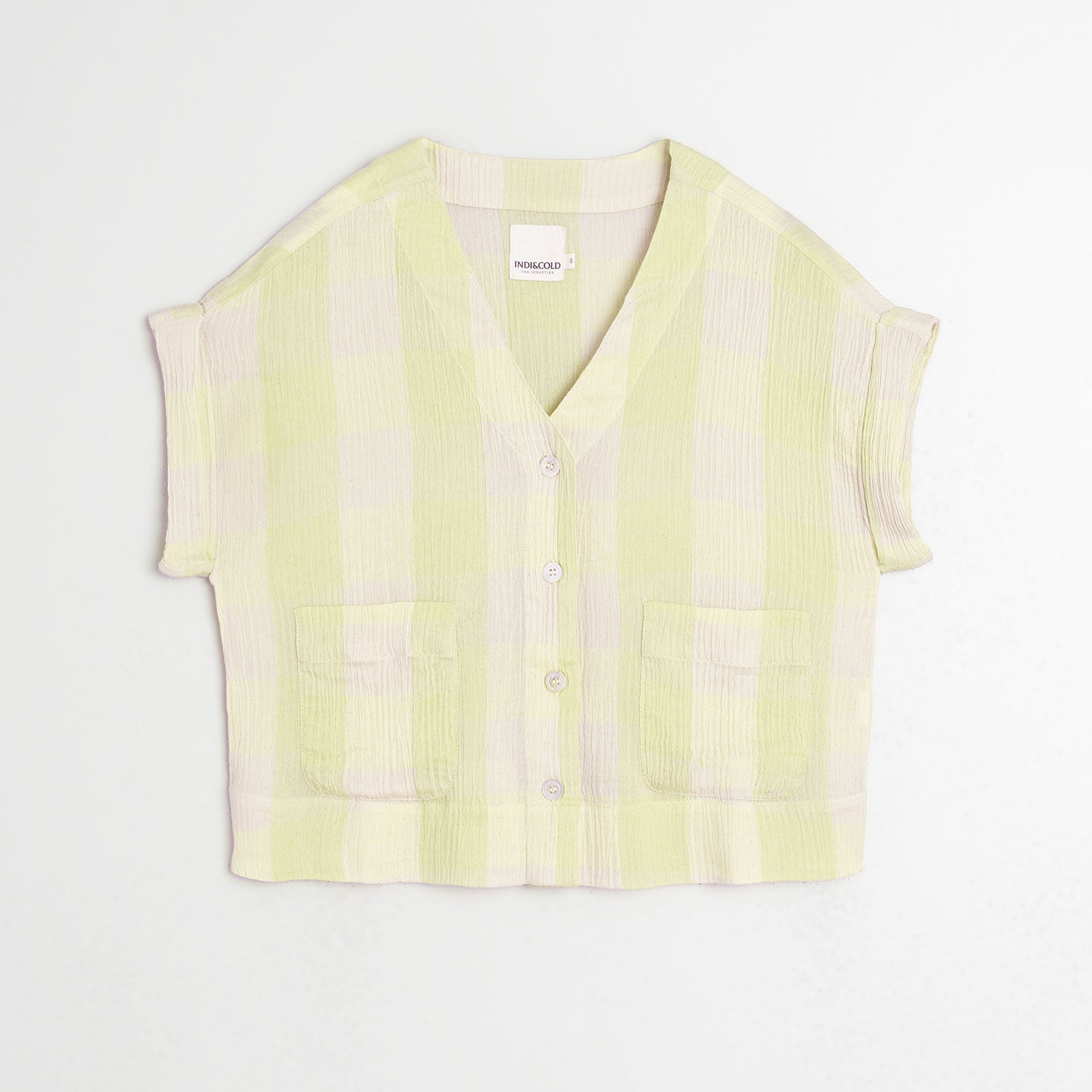 Short Sleeve Viscose Blouse wasabi INDI&COLD