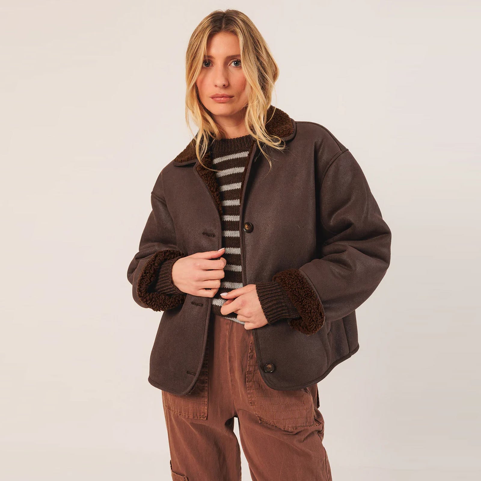 Teddy Blouson Jacket chocolate INDI&COLD