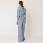 Check Wrap Blouse azul britanico INDI&COLD