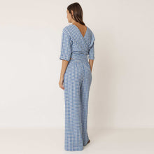 Check Wrap Blouse azul britanico INDI&COLD