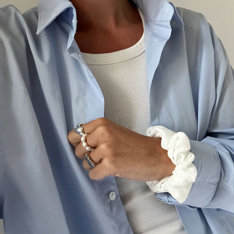 Everyday Scrunchie white pointelle Jona the label