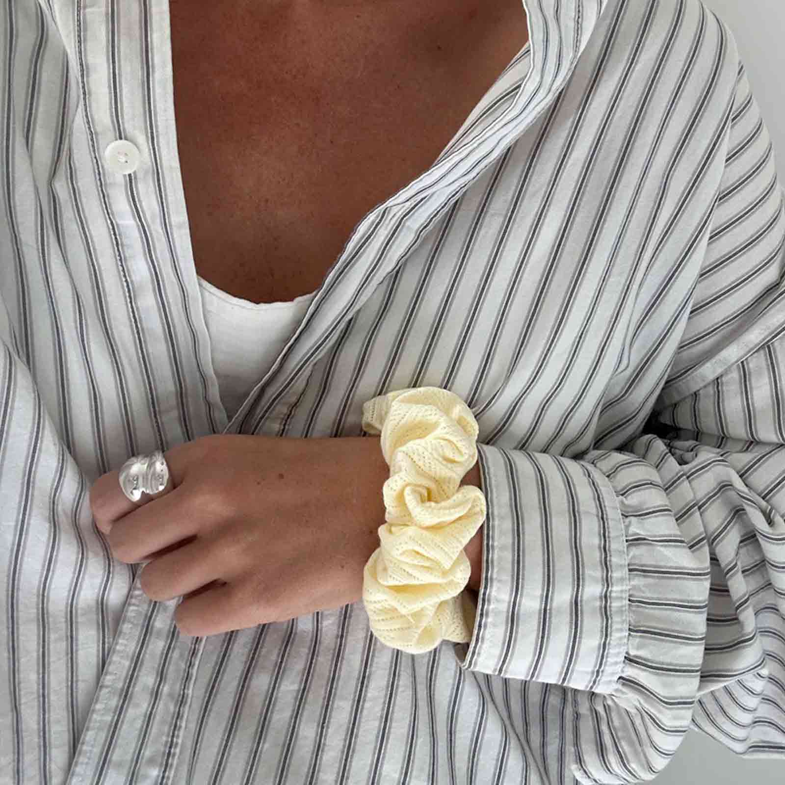 Everyday Scrunchie yellow pointelle Jona the label