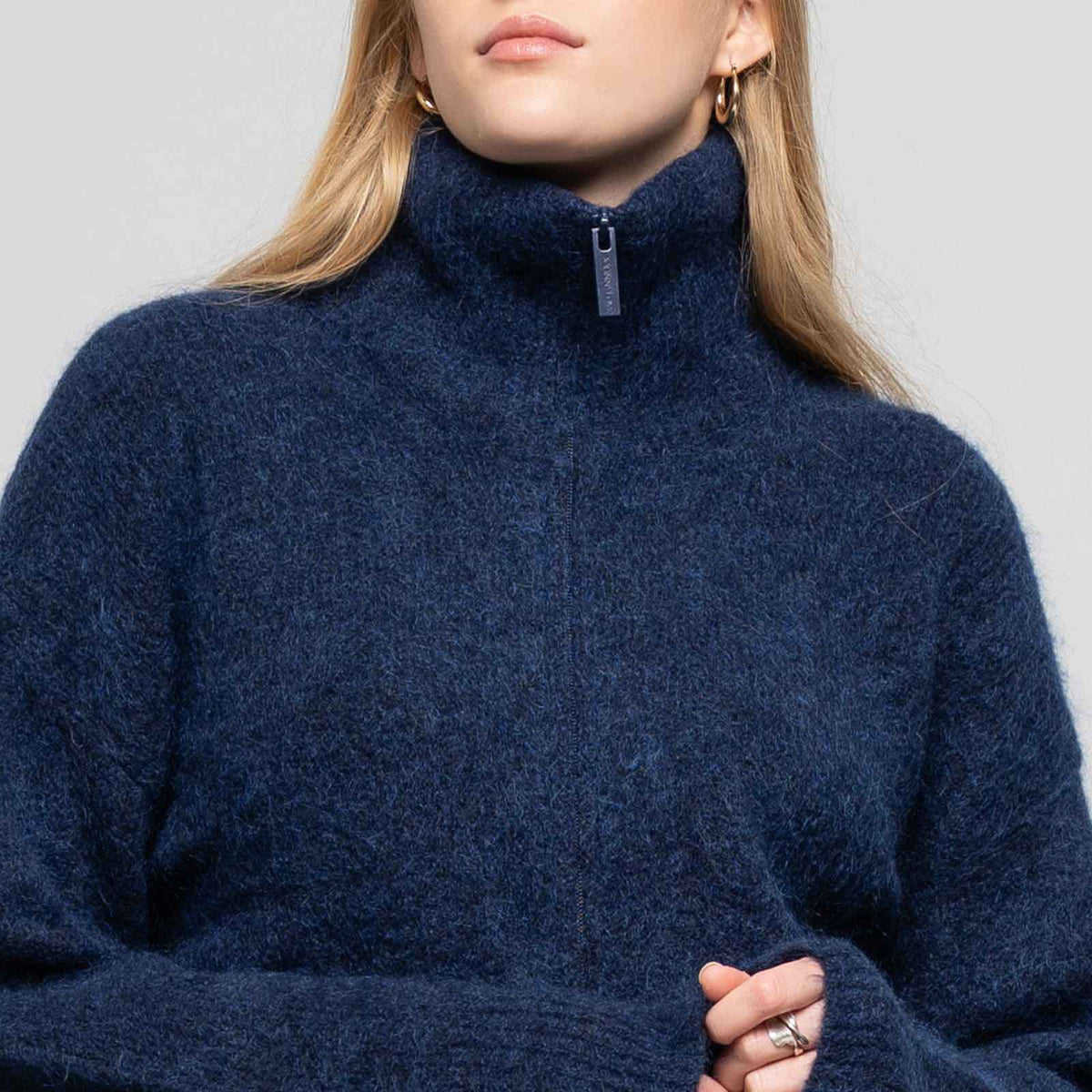 Susy Mohair Zip Cardigan midnight blue