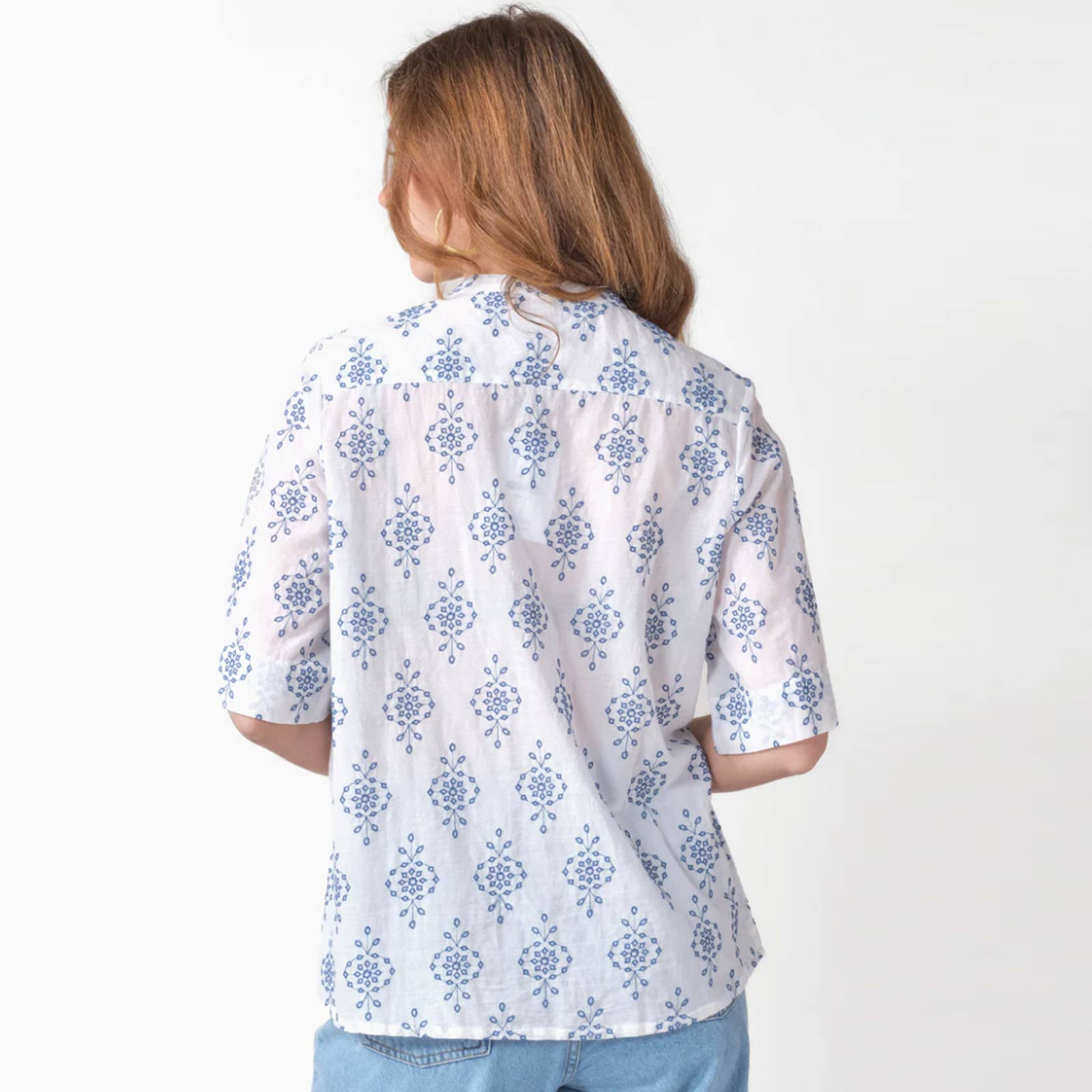 Mimi SS Shirt white/surf blue Klitmøller Collective