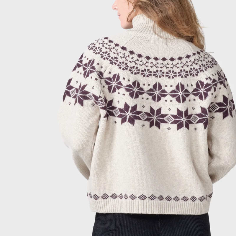 Claire Knit Jumper sand/burgundy Klitmøller Collective