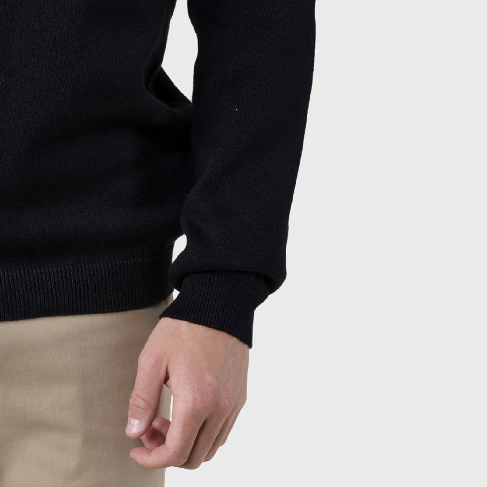 Mens Basic Cotton Knit Jumper black KC1572 Klitmøller Collective