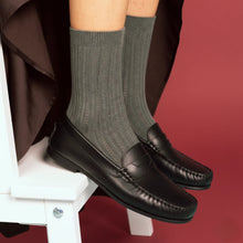 Pointelle Fine Rib Modal Socks khaki Klue Accessories