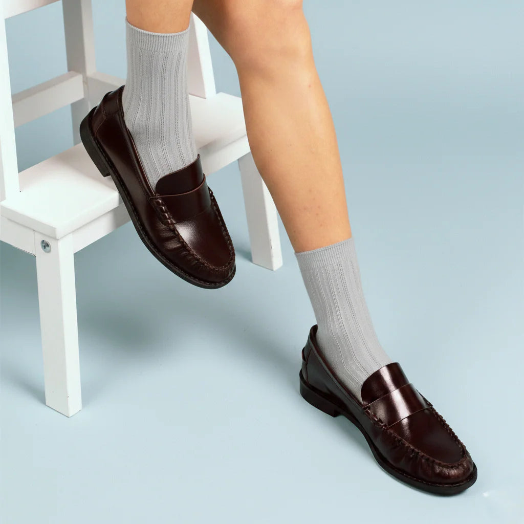 Pointelle Fine Rib Modal Socks light grey Klue Accessories