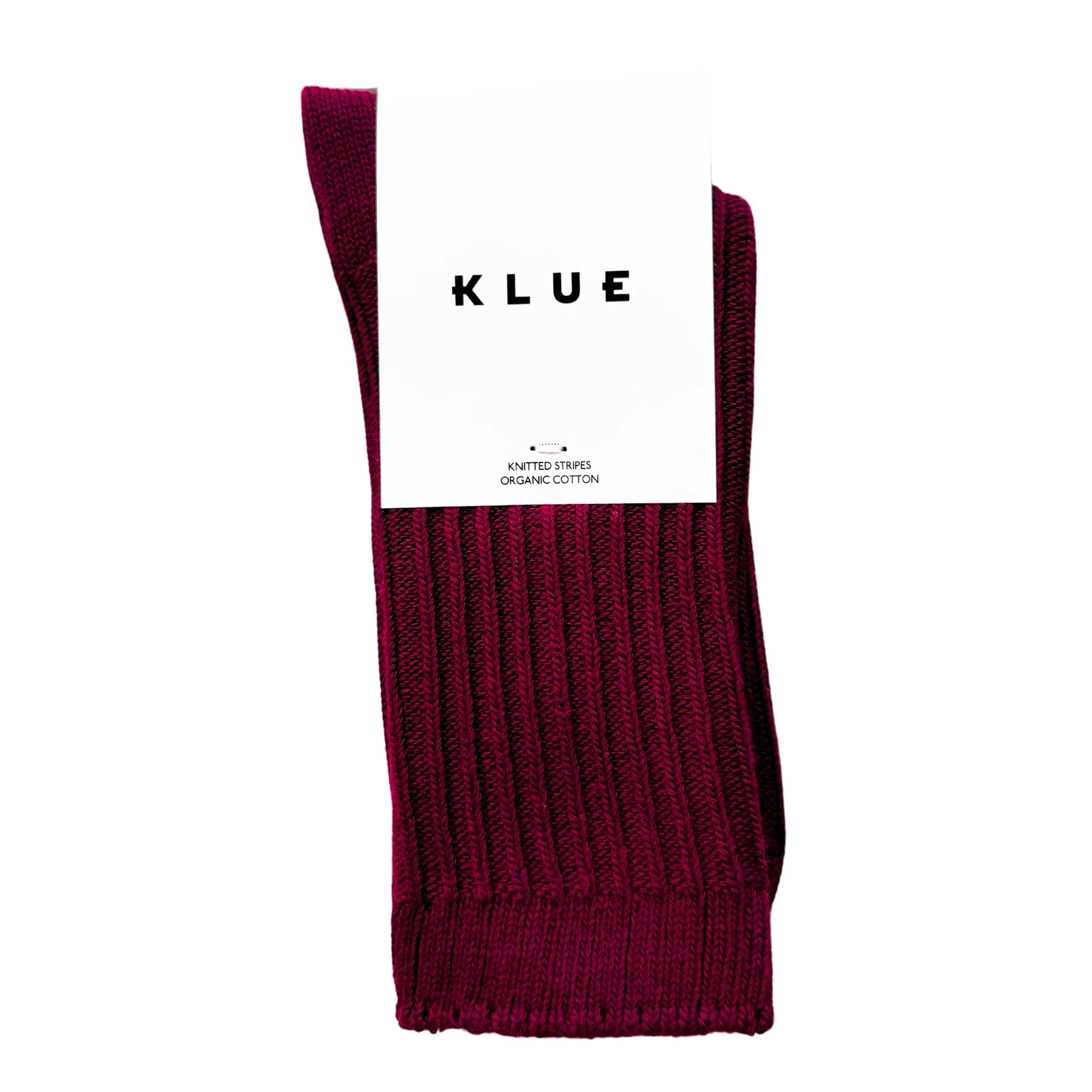 Solid Knitted Stripes Socks burgundy Klue Accessories