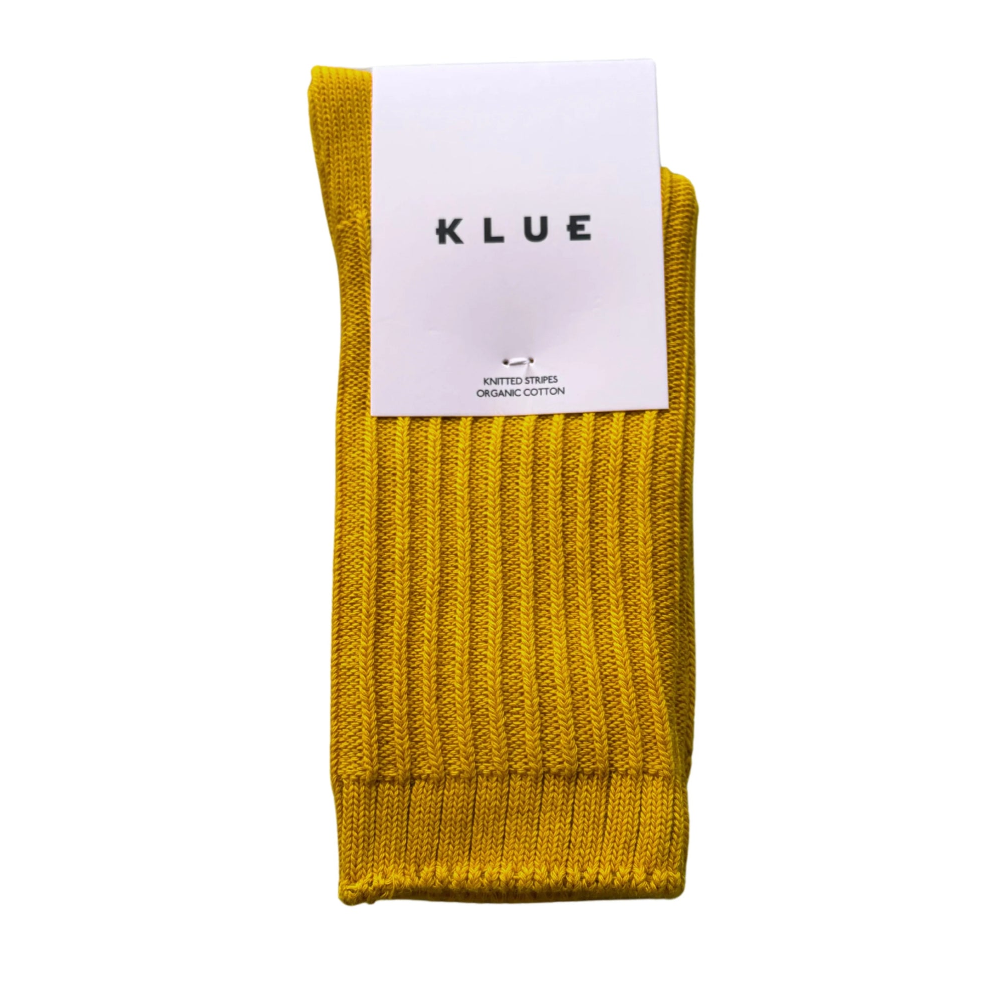 Solid Knitted Stripes Socks mustard Klue Accessories