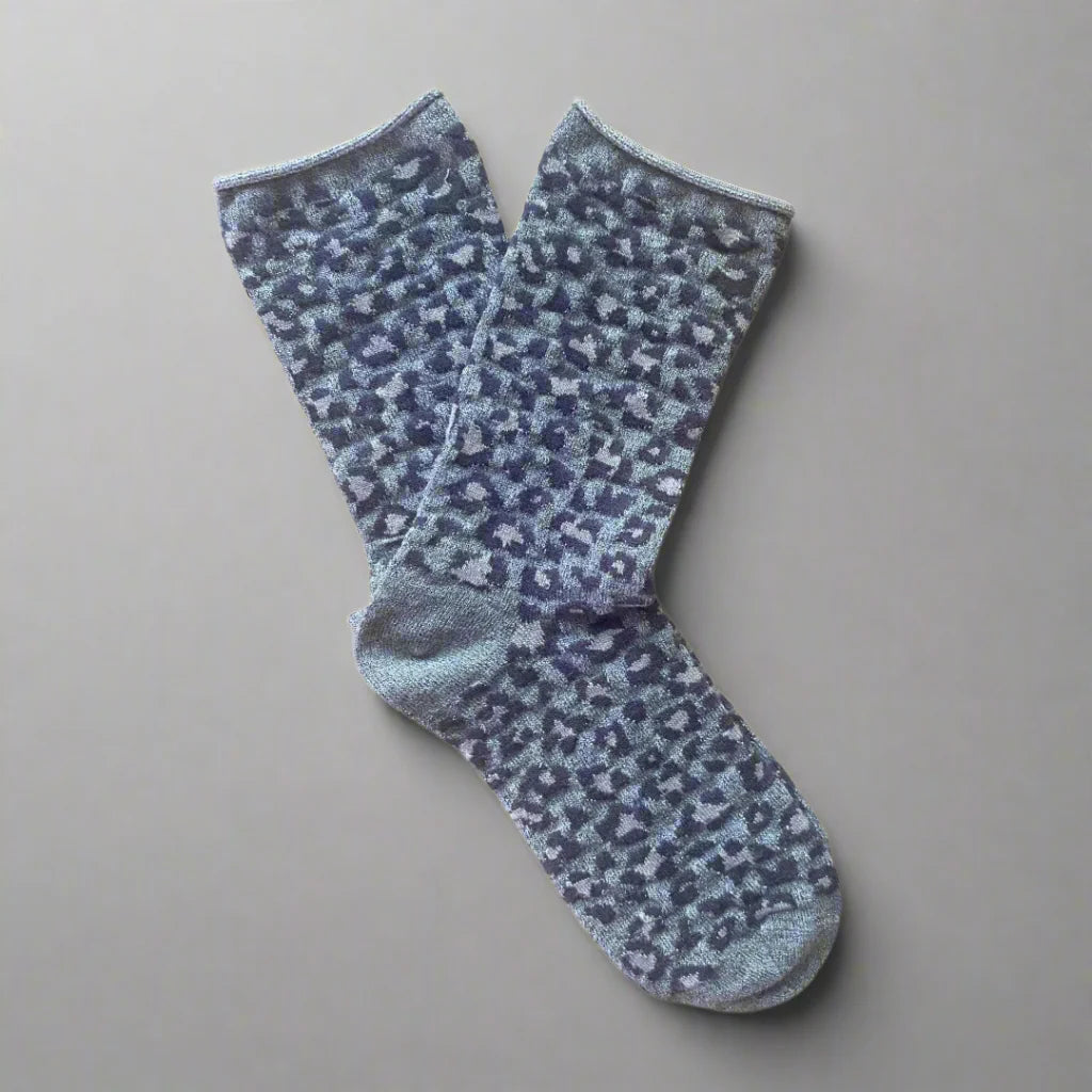 Leopard Lurex Socks grey Klue Accessories
