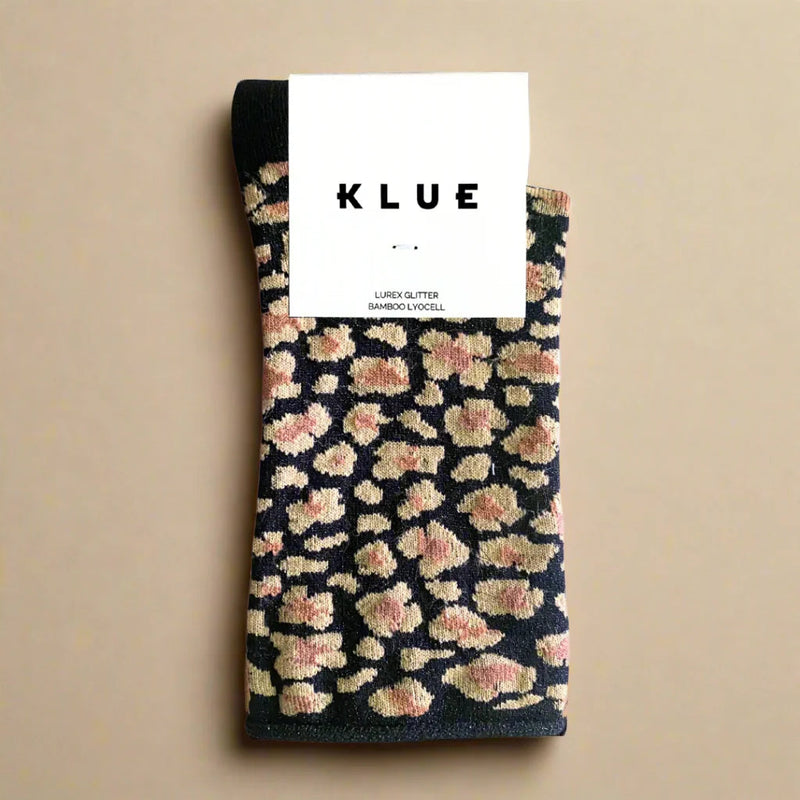 Leopard Lurex Socks amber Klue Accessories