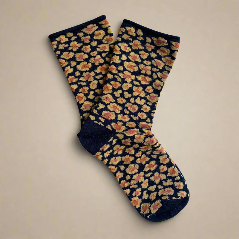 Leopard Lurex Socks amber Klue Accessories