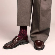 Leopard Lurex Socks burgundy Klue Accessories