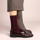 Leopard Lurex Socks burgundy Klue Accessories