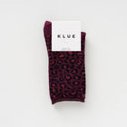 Leopard Lurex Socks burgundy Klue Accessories