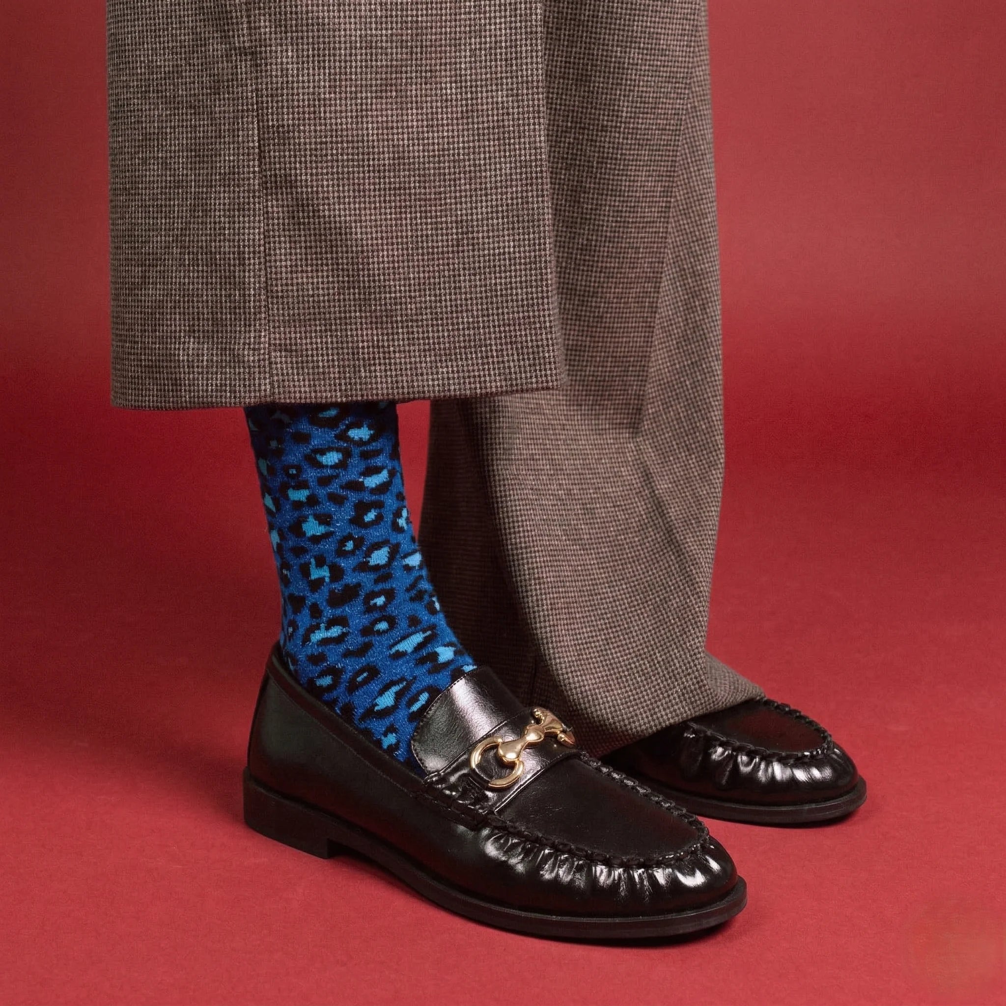 Leopard Lurex Socks night blue Klue Accessories