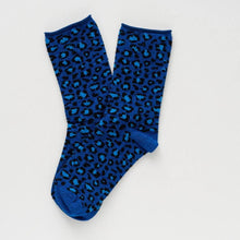 Leopard Lurex Socks night blue Klue Accessories