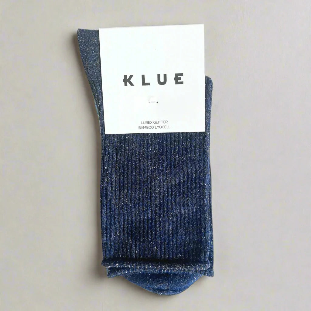 Lurex Glitter Socks blue