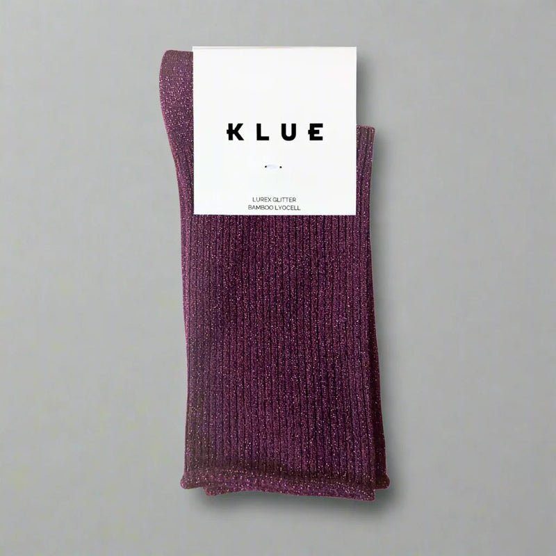 Lurex Glitter Socks burgundy wine Klue Accessories