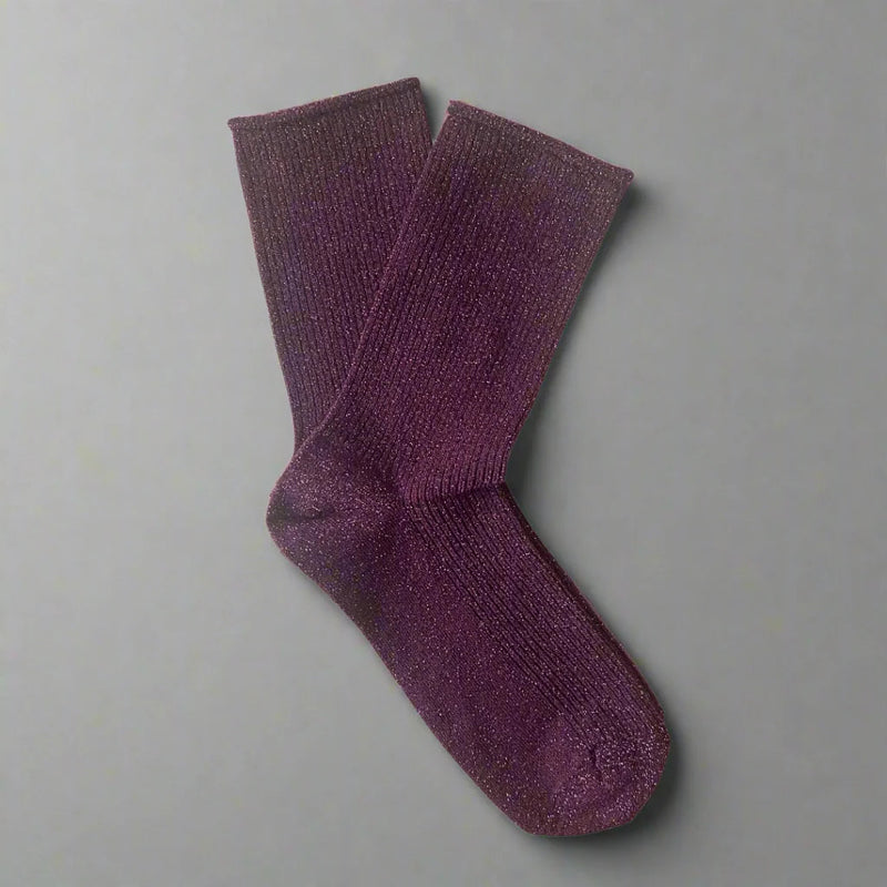 Lurex Glitter Socks burgundy wine Klue Accessories