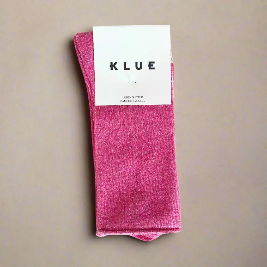 Lurex Glitter Socks fuchsia