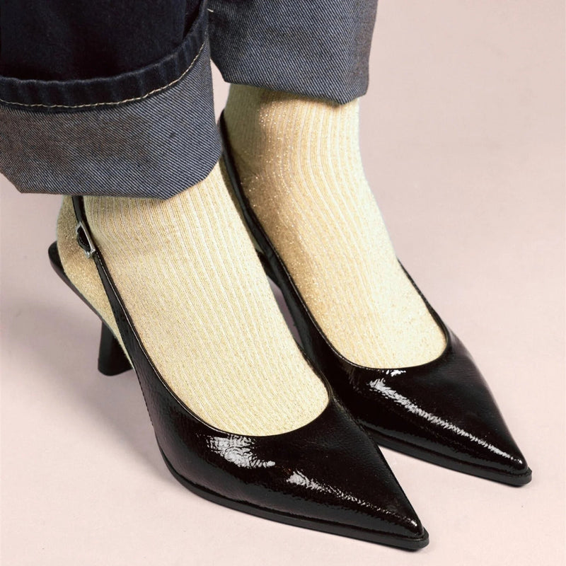 Lurex Glitter Socks lemon Klue Accessories