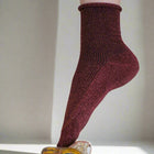 Lurex Glitter Socks red