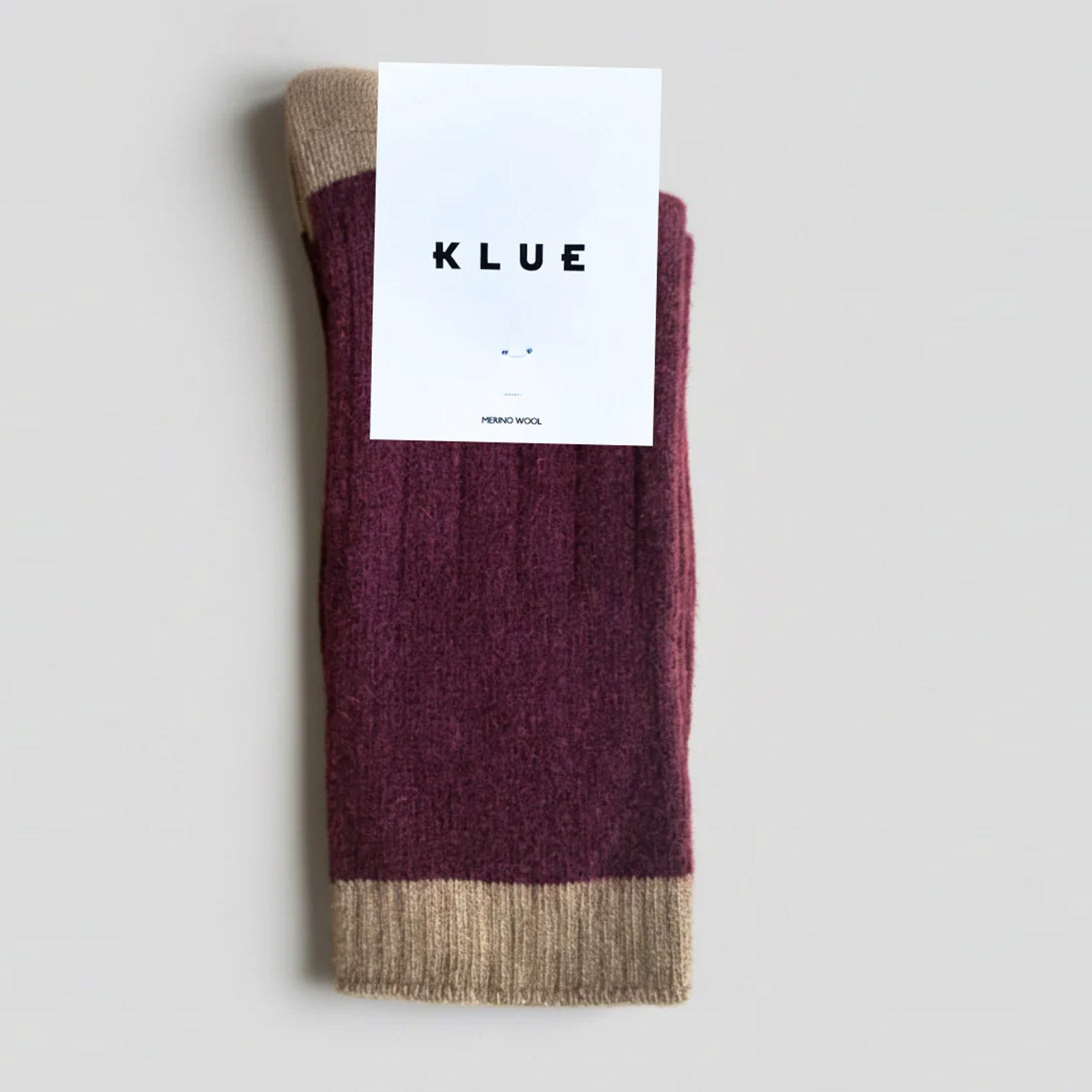 Merino Wool Socks burgundy/caramel Klue Accessories
