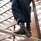 Stripes Merino Wool Socks brown