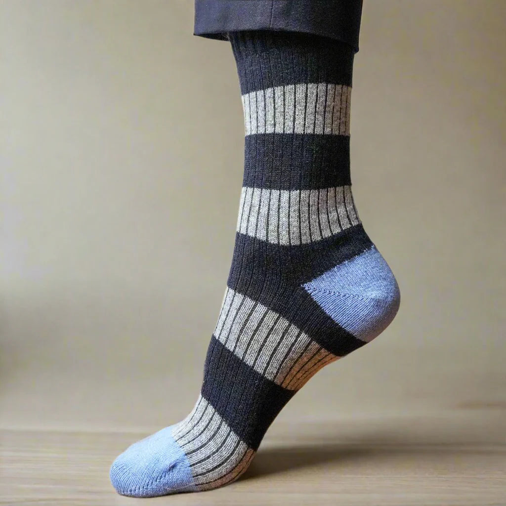 Stripes Merino Wool Socks grey