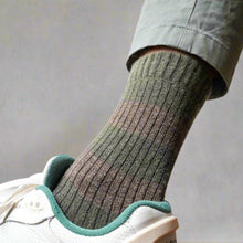 Stripes Merino Wool Socks khaki