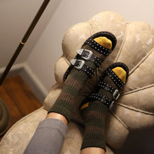 Stripes Merino Wool Socks khaki