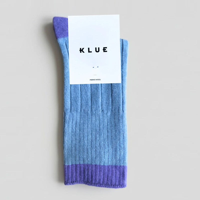 Merino Wool Socks sky blue/lavender Klue Accessories