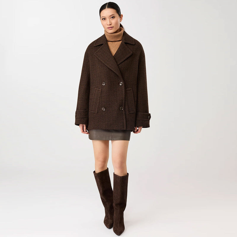 Long Caban Jacket coffee/black