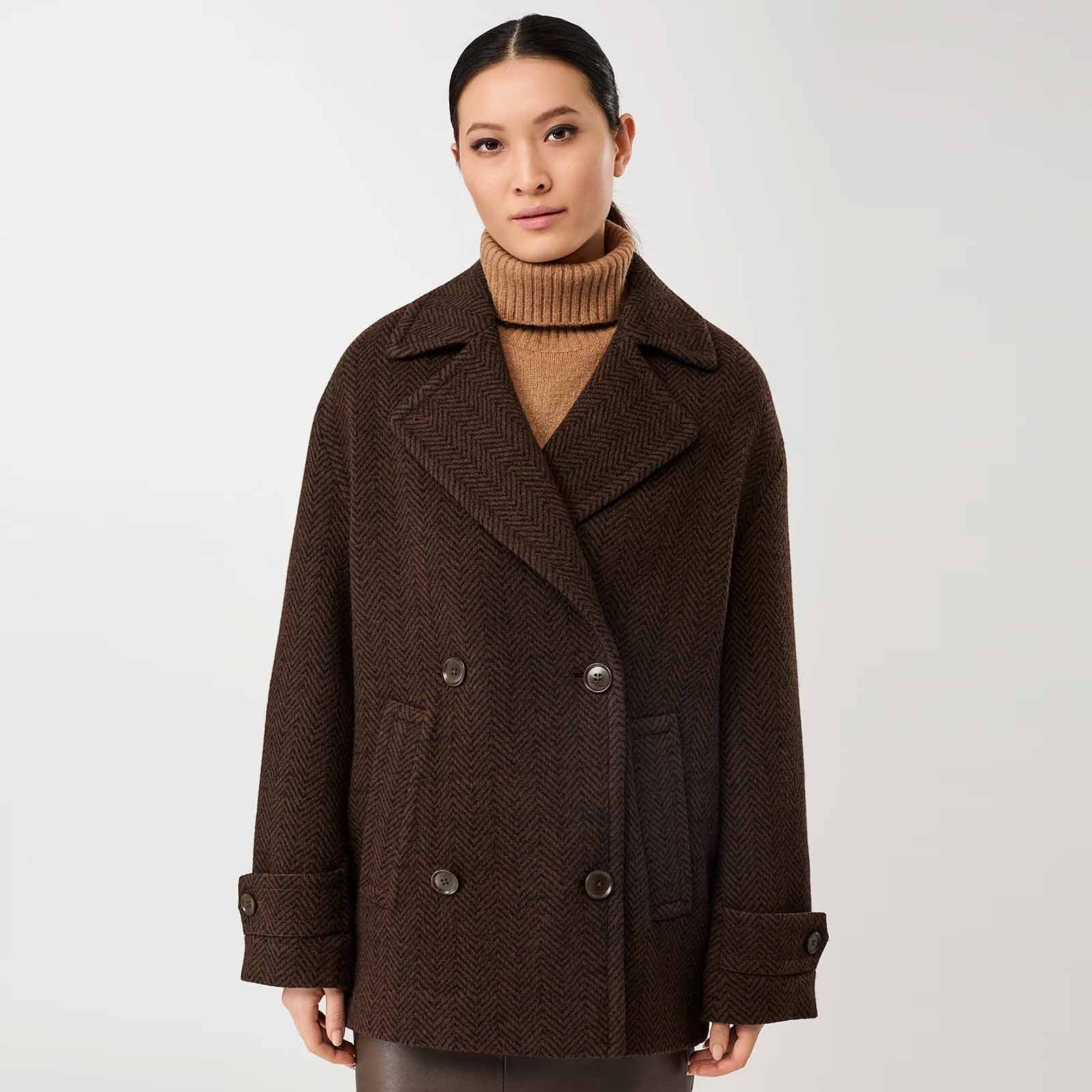 Long Caban Jacket coffee/black