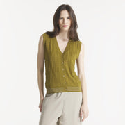 Gila Sleeveless Jacquard Sweater kaki Le Mont Saint Michel