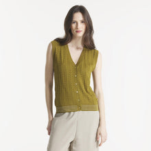 Gila Sleeveless Jacquard Sweater kaki Le Mont Saint Michel