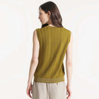 Gila Sleeveless Jacquard Sweater kaki Le Mont Saint Michel