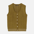Gila Sleeveless Jacquard Sweater kaki Le Mont Saint Michel
