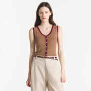 Giorgia Jacquard Vest burgundy Le Mont Saint Michel
