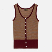 Giorgia Jacquard Vest burgundy Le Mont Saint Michel