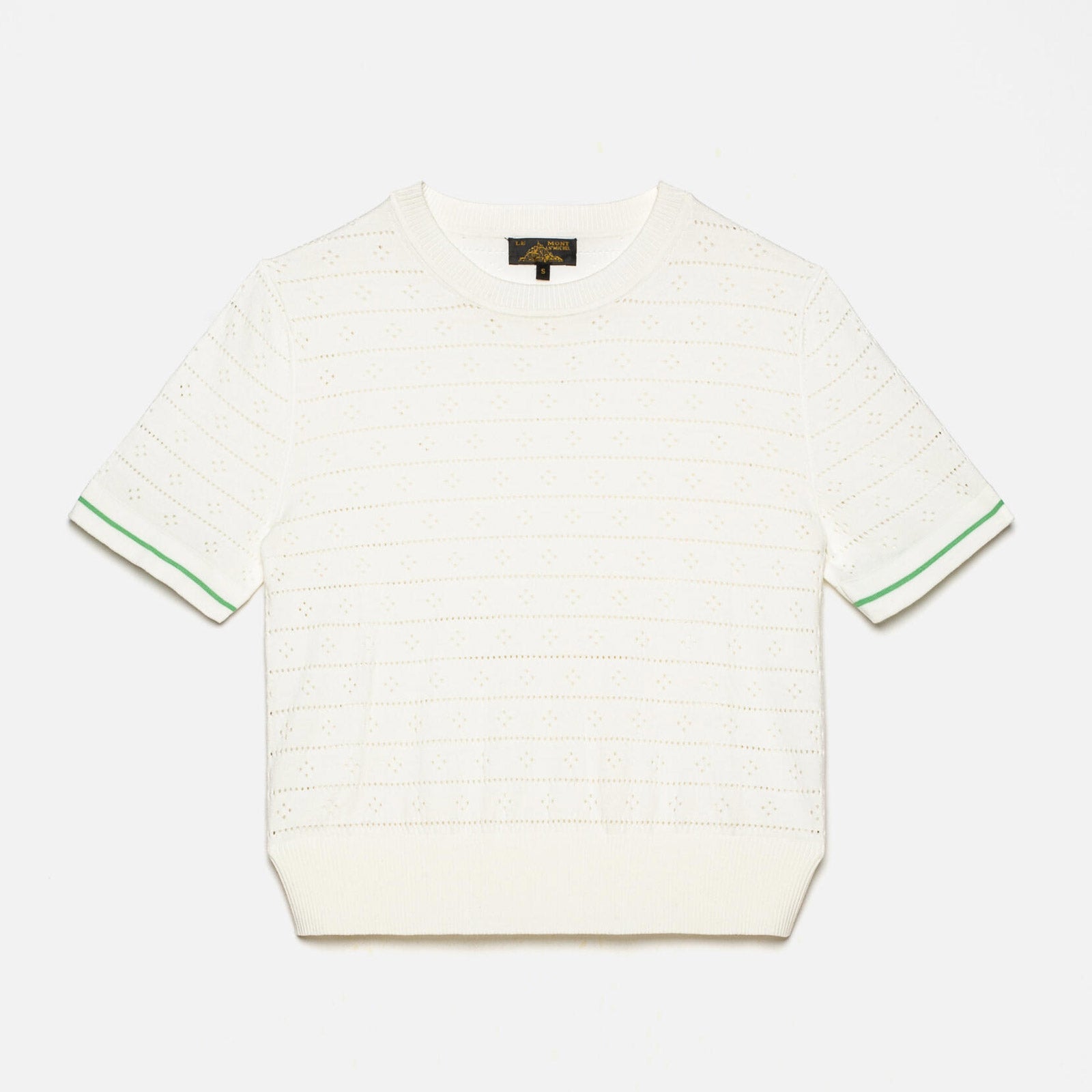 Silva SS Sweater off white green Le Mont Saint Michel