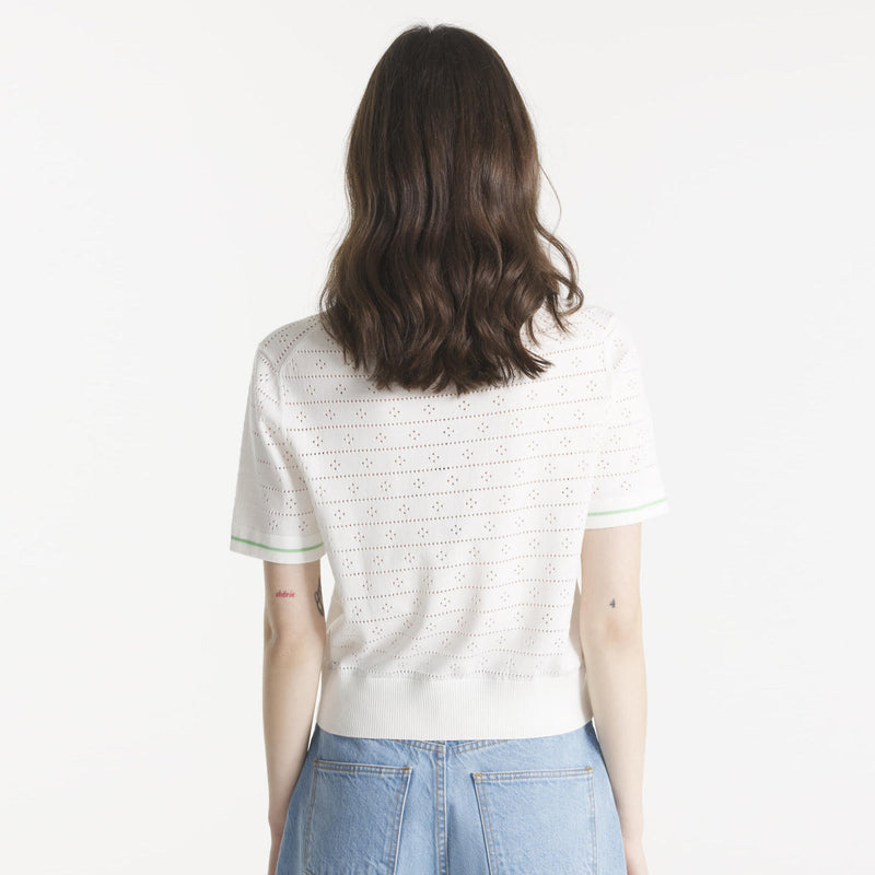 Silva SS Sweater off white green Le Mont Saint Michel
