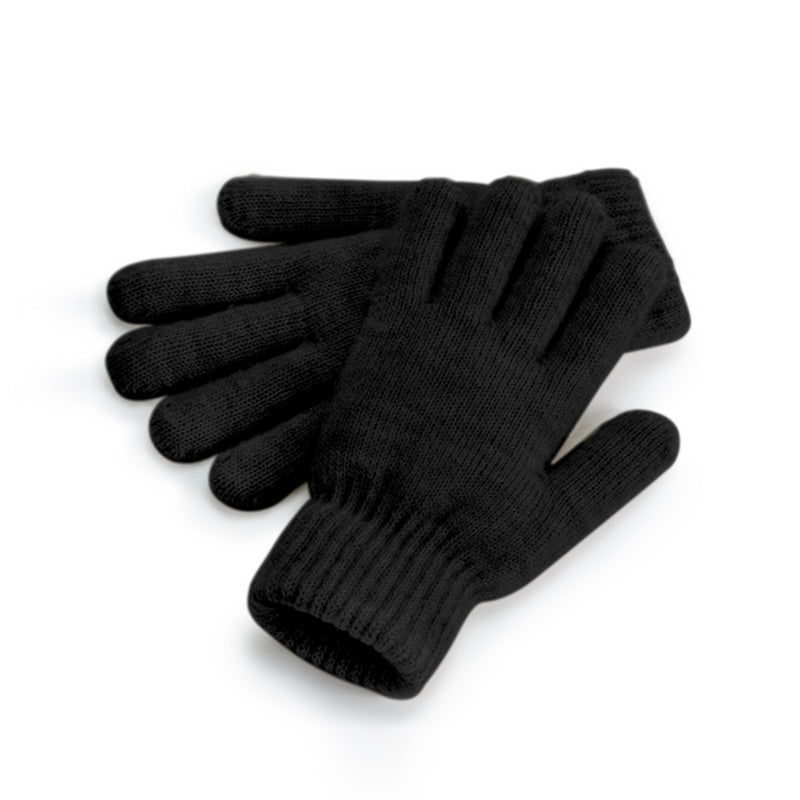 Cosy Ribbed Cuff Gloves black marl