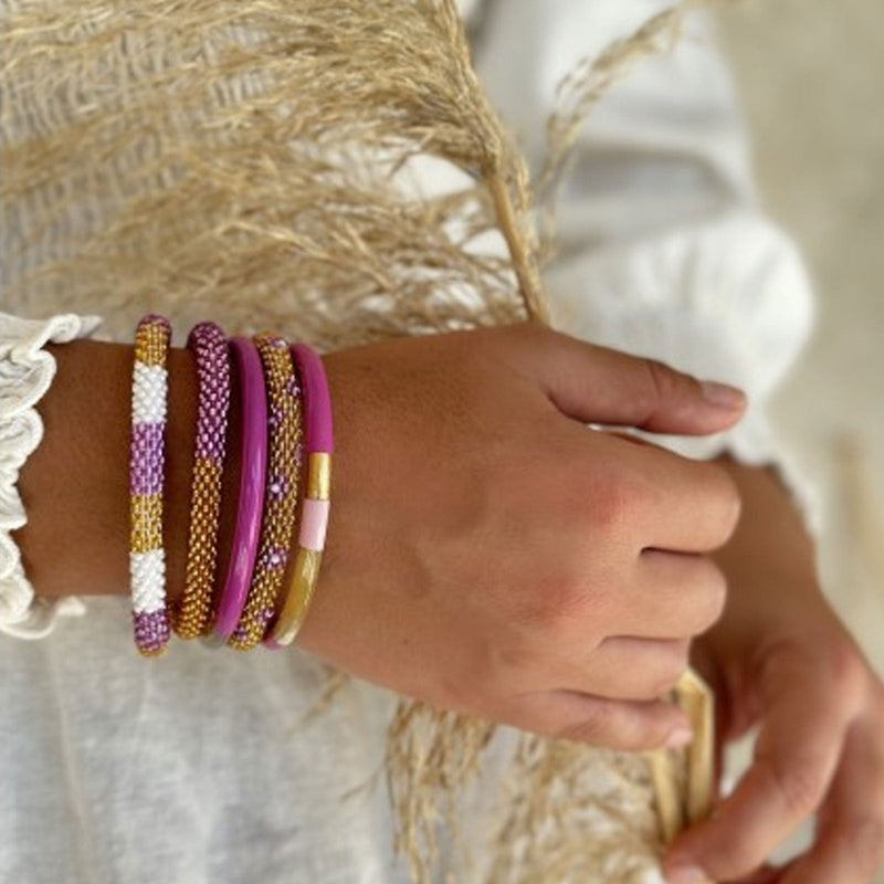 Buffle Horn Bracelet fuchsia C17 Maison Kizo