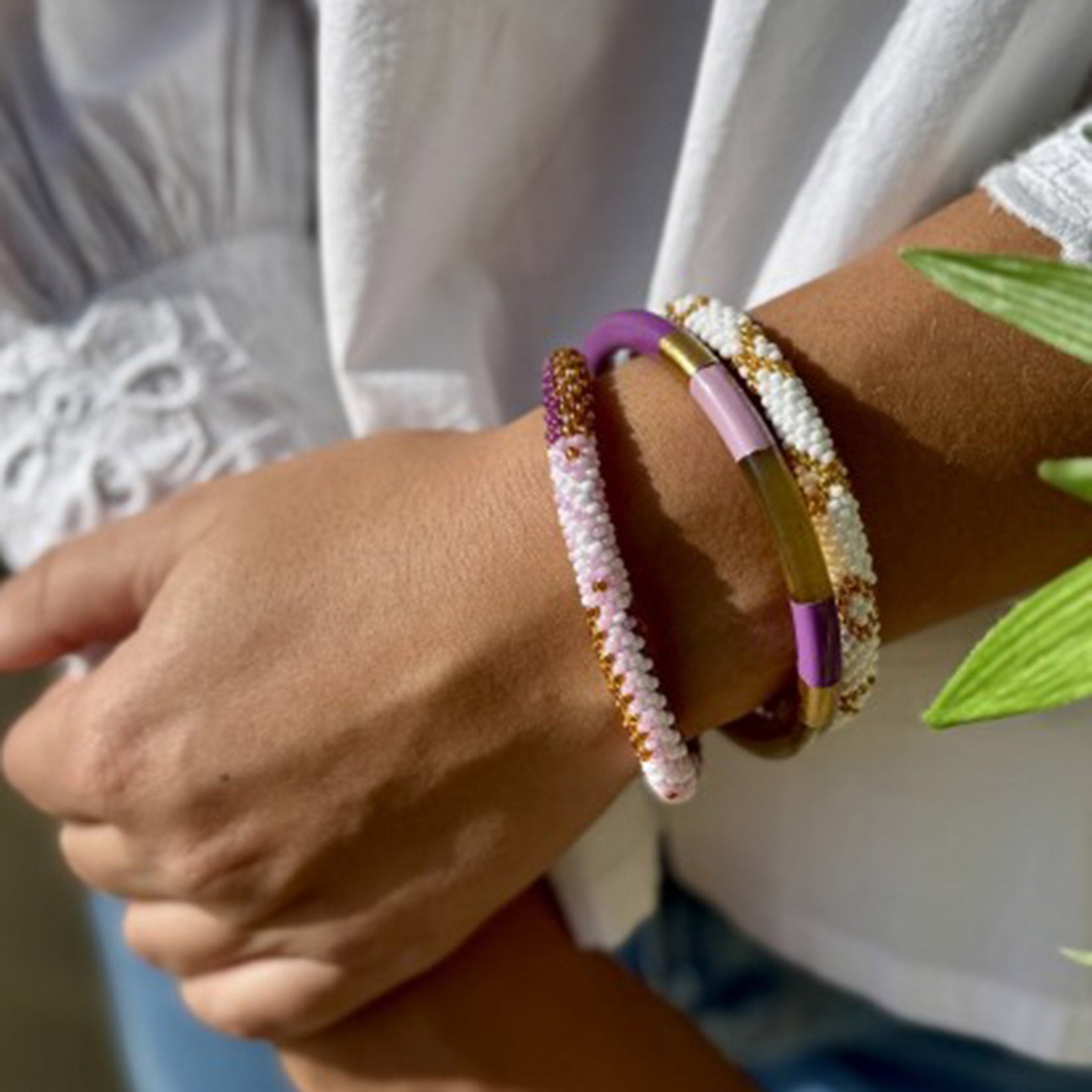 Buffle Horn Bracelet mc aubergine Maison Kizo