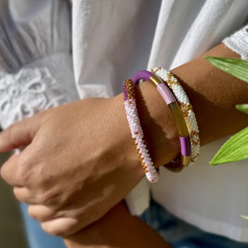 Buffle Horn Bracelet mc aubergine Maison Kizo