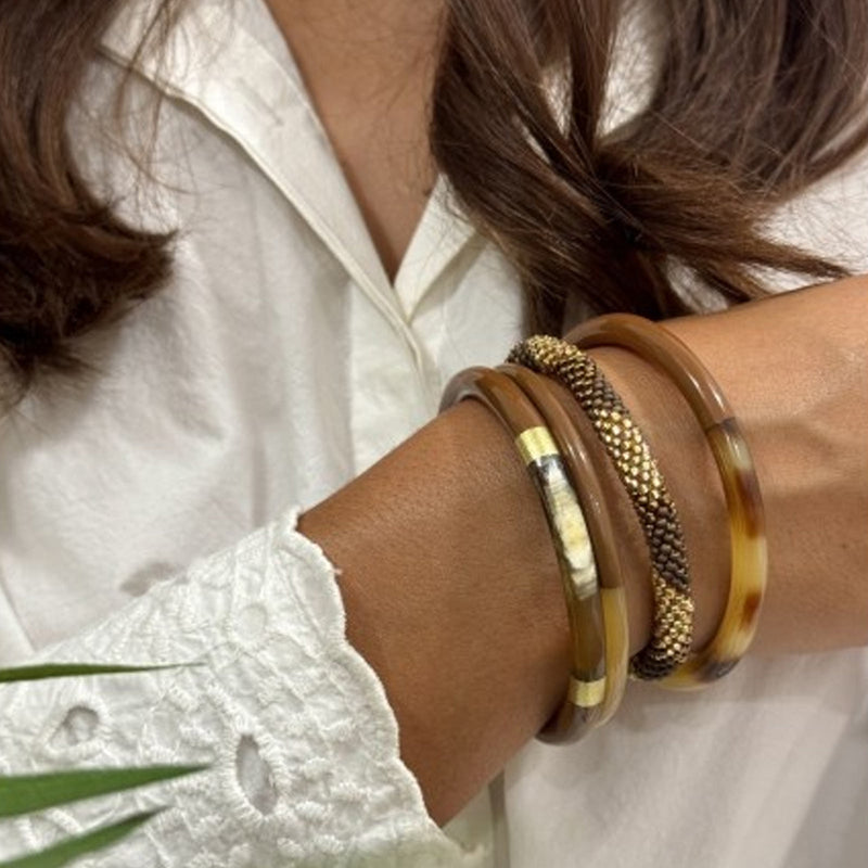Buffle Horn Bracelet milk chocolate Maison Kizo